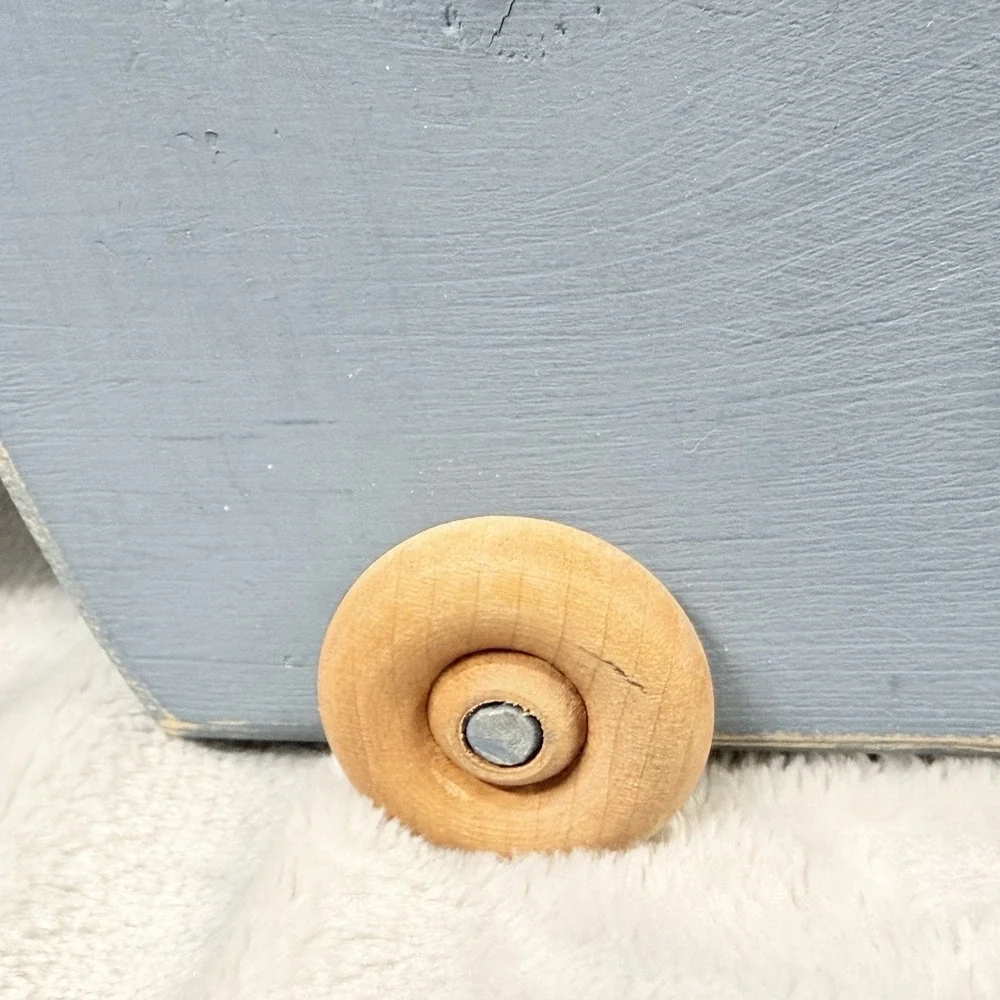 Blue Wood Bunny Rabbit‎ On Wheels Figure Decor Primitive Farmhouse Cottage Core